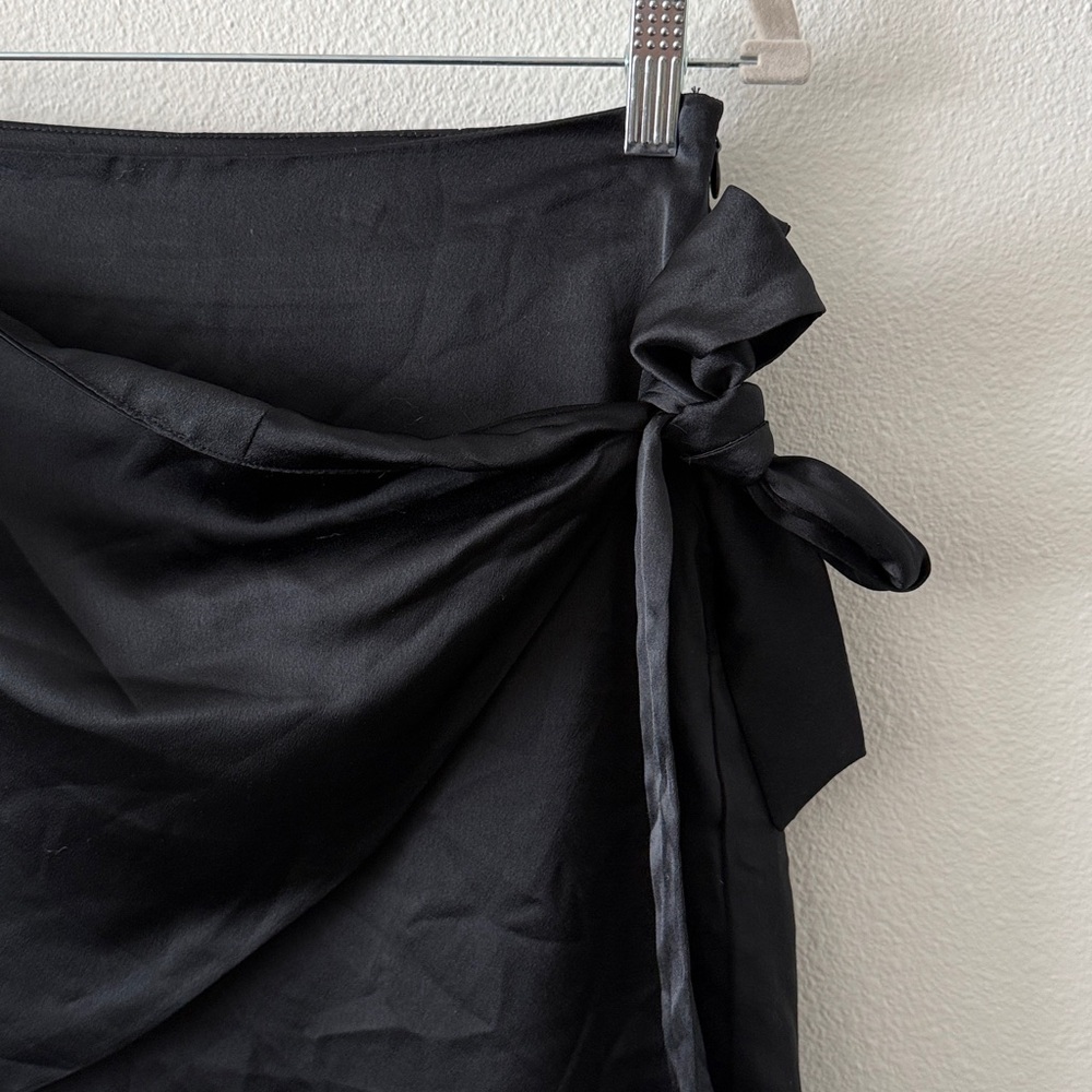 Black Mini Wrap Skirt - Picture 3 of 4